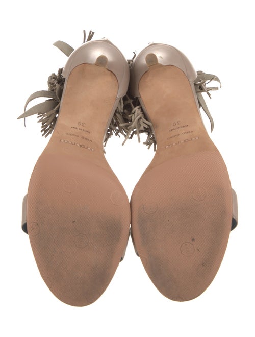 Sergio Rossi Leather Fringe Trim Accent Sandals