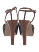 Sergio Rossi Denim T-Strap Sandals
