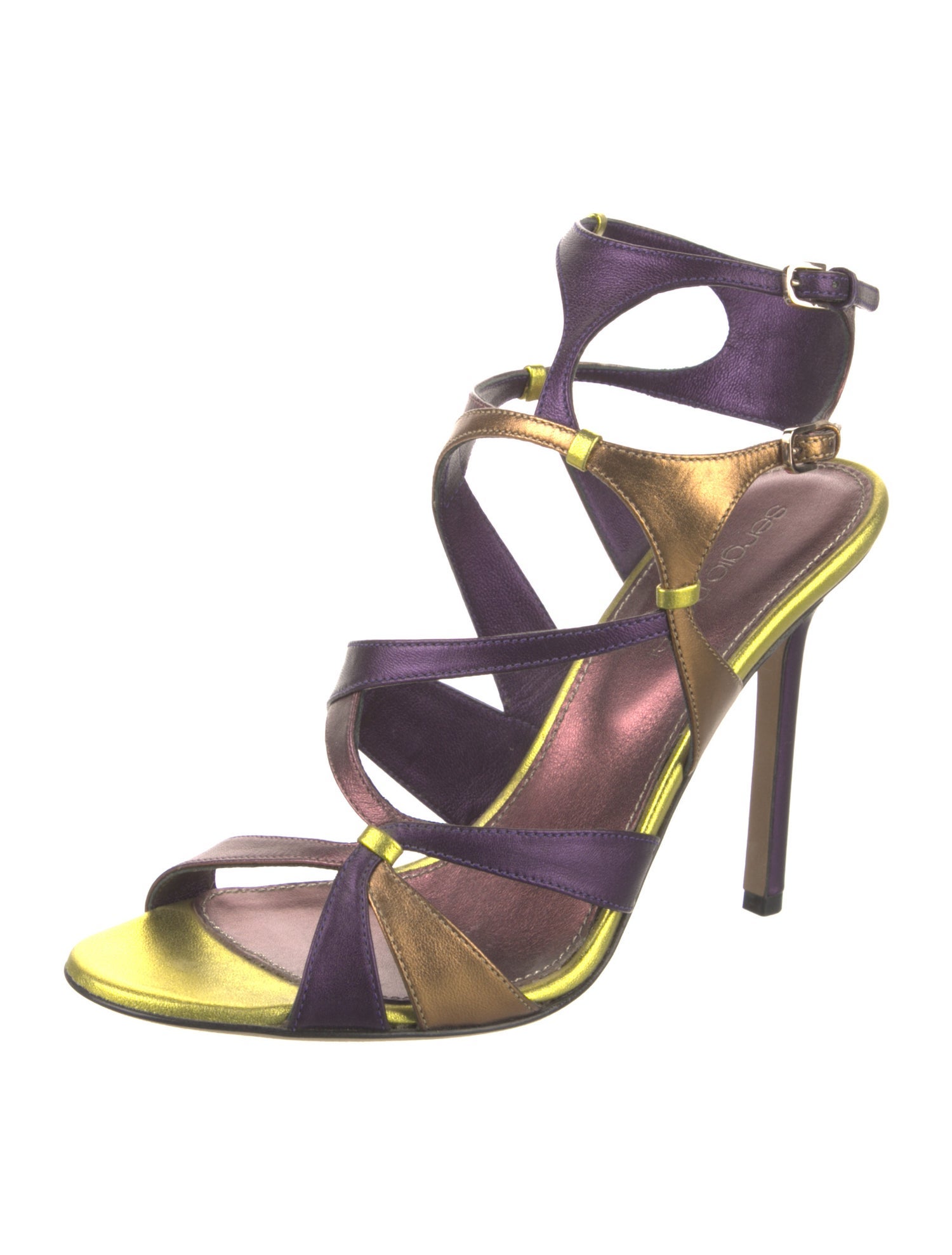 Sergio Rossi Leather Animal Print Sandals