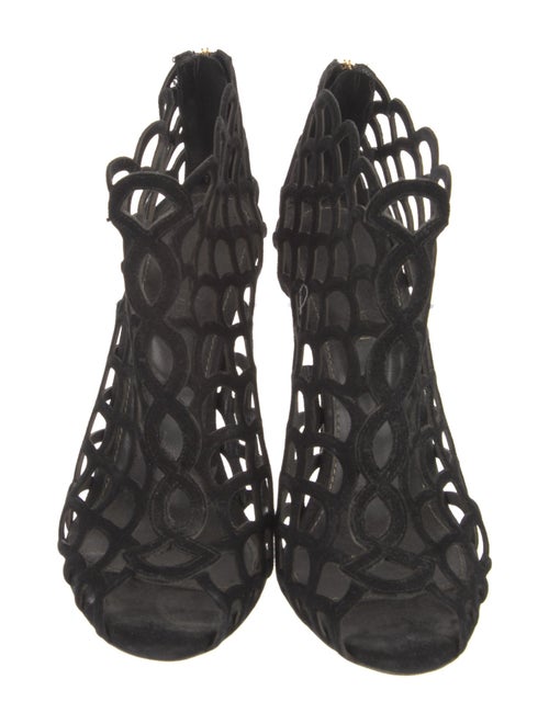 Sergio Rossi Suede Lasercut Accents Sandals