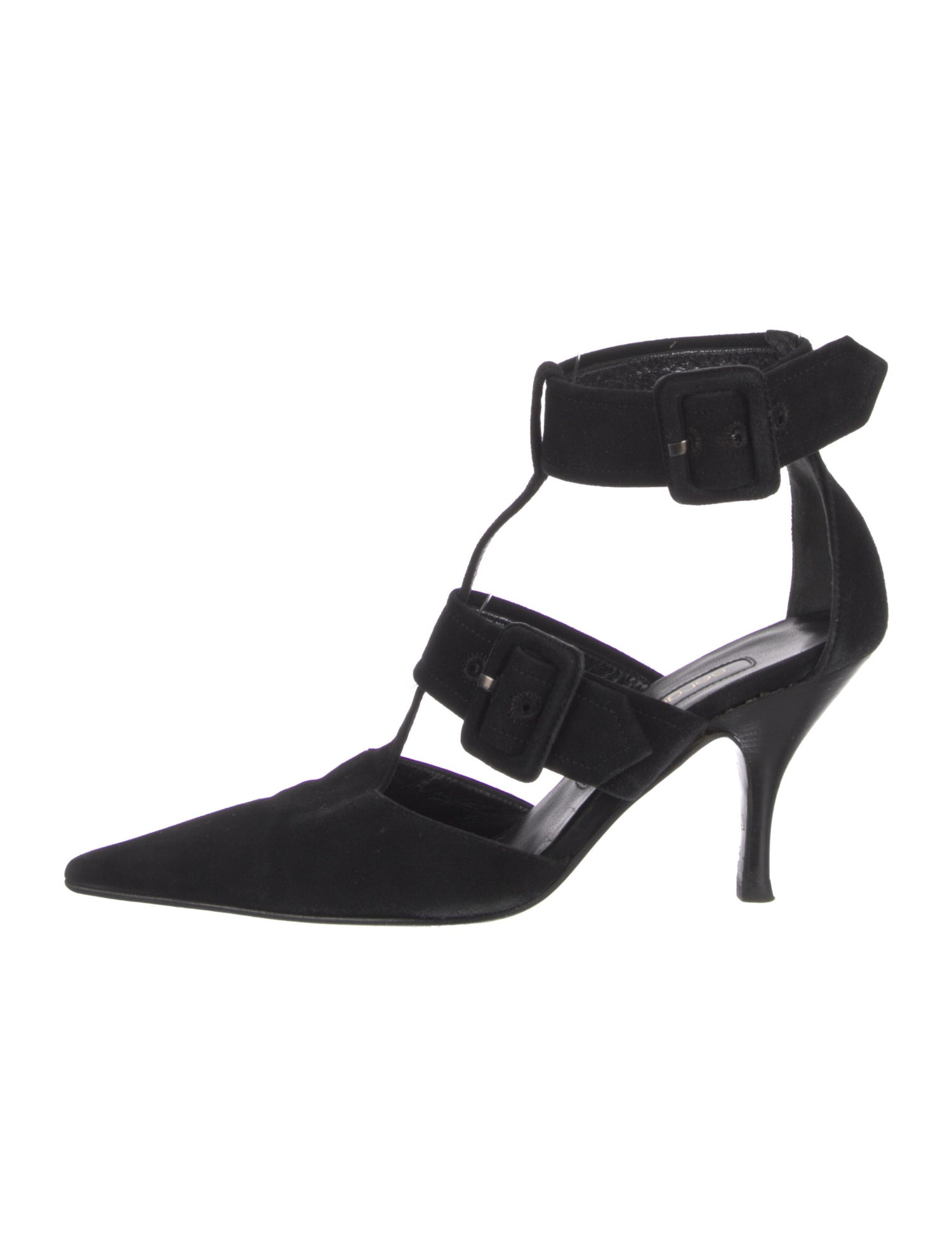 Sergio Rossi Suede T-Strap Pumps