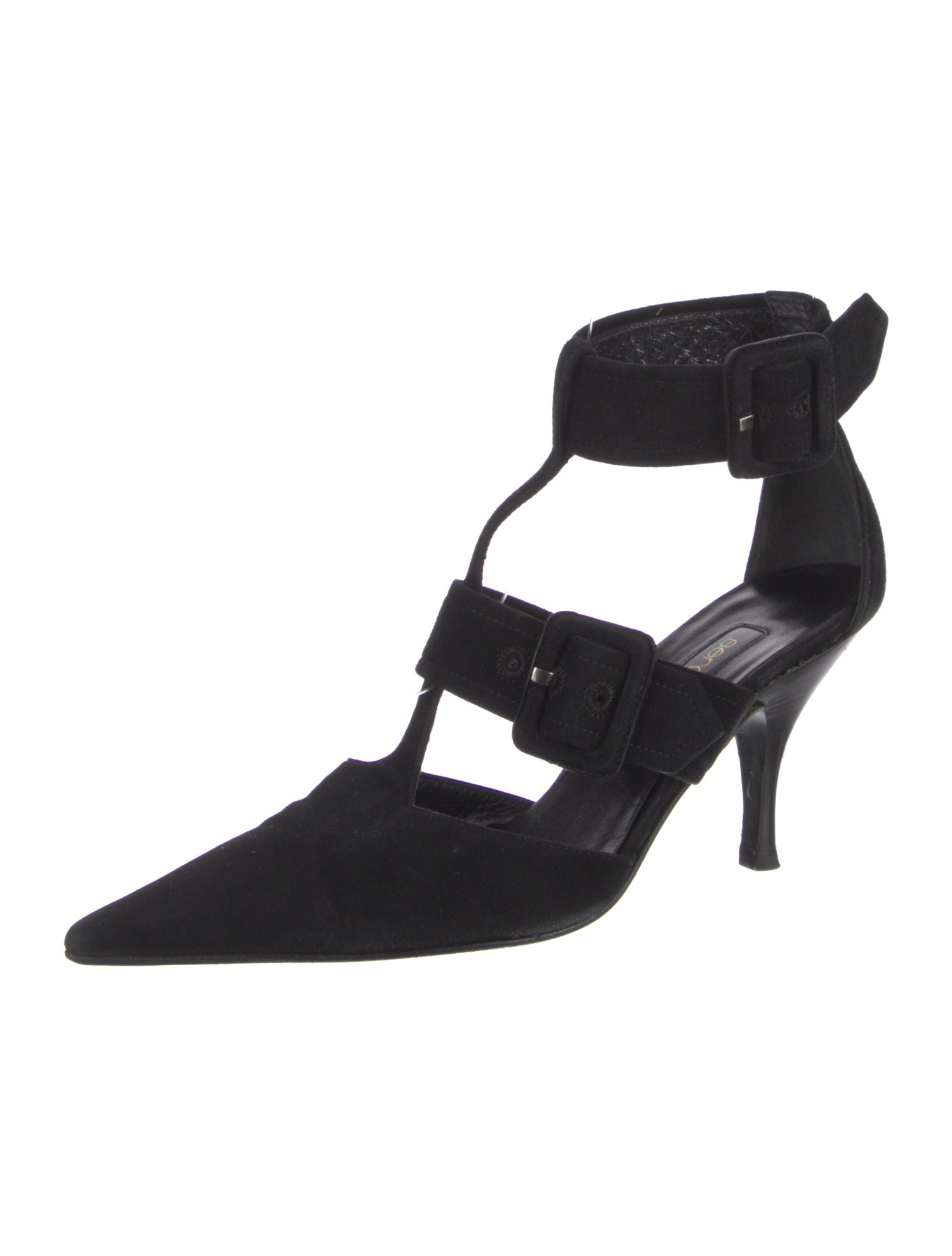 Sergio Rossi Suede T-Strap Pumps