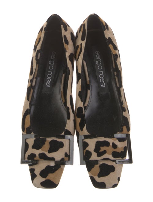 Sergio Rossi Suede Animal Print Flats