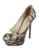 Sergio Rossi Leather Animal Print Pumps