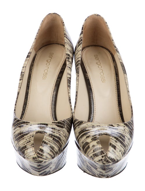 Sergio Rossi Leather Animal Print Pumps