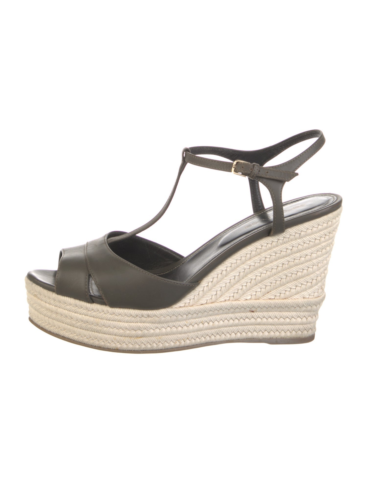 Sergio Rossi Leather T-Strap Sandals
