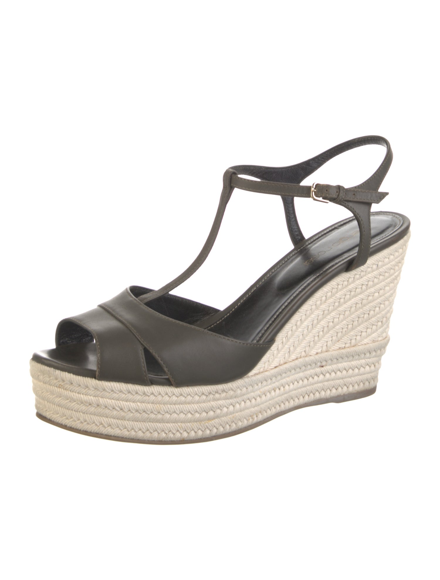 Sergio Rossi Leather T-Strap Sandals