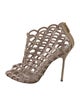 Sergio Rossi Suede Crystal Embellishments Sandals