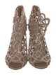 Sergio Rossi Suede Crystal Embellishments Sandals