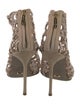 Sergio Rossi Suede Crystal Embellishments Sandals