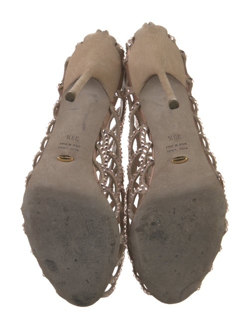 Sergio Rossi Suede Crystal Embellishments Sandals