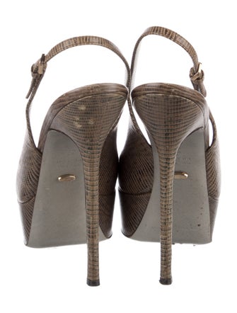 Sergio Rossi Lizard Slingback Pumps