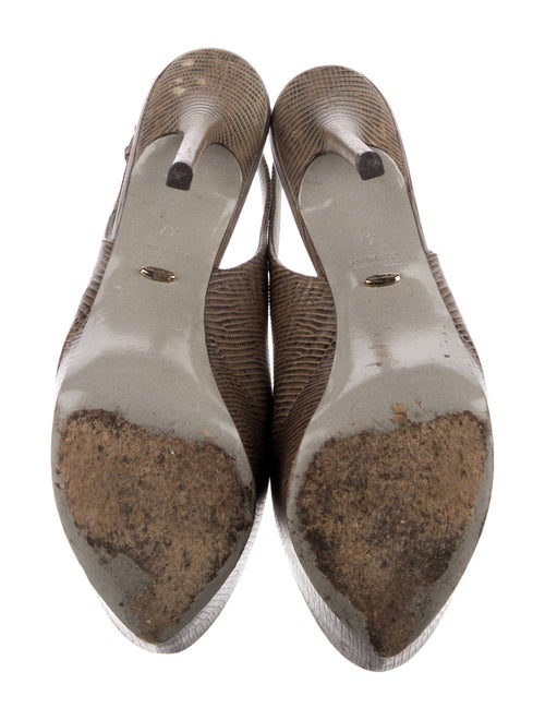 Sergio Rossi Lizard Slingback Pumps