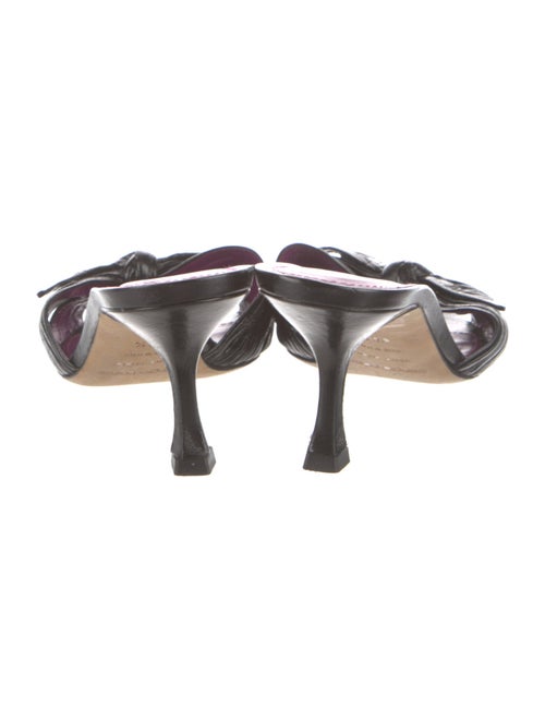 Sergio Rossi Leather Bow Accents Slides