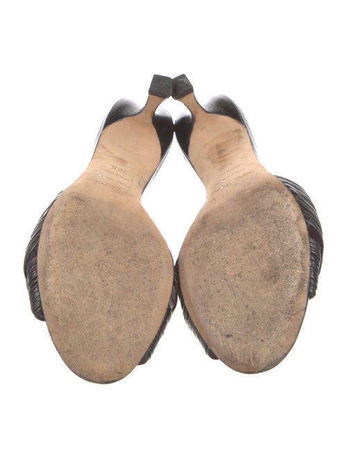 Sergio Rossi Leather Bow Accents Slides