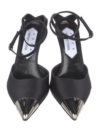 Area x Sergio Rossi Satin Slingback Pumps
