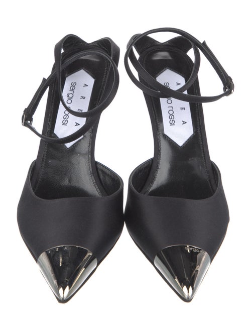 Area x Sergio Rossi Satin Slingback Pumps