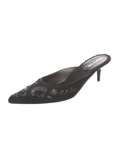 Sergio Rossi Ponyhair Sequin Embellishments Mules