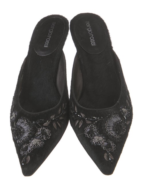 Sergio Rossi Ponyhair Sequin Embellishments Mules