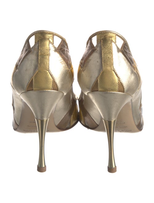 Sergio Rossi Leather Colorblock Pattern Pumps