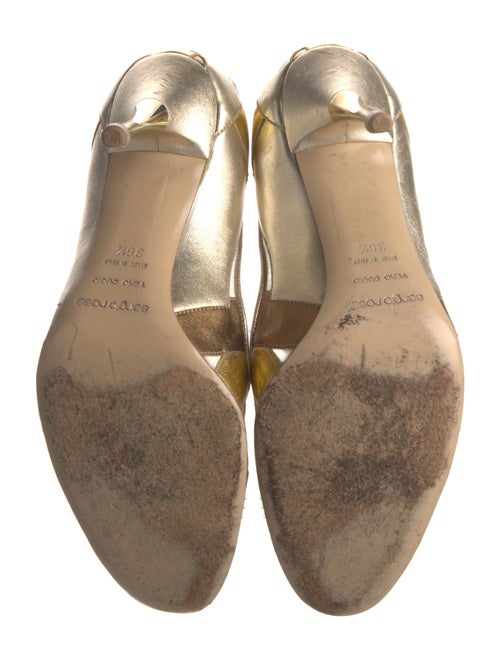 Sergio Rossi Leather Colorblock Pattern Pumps