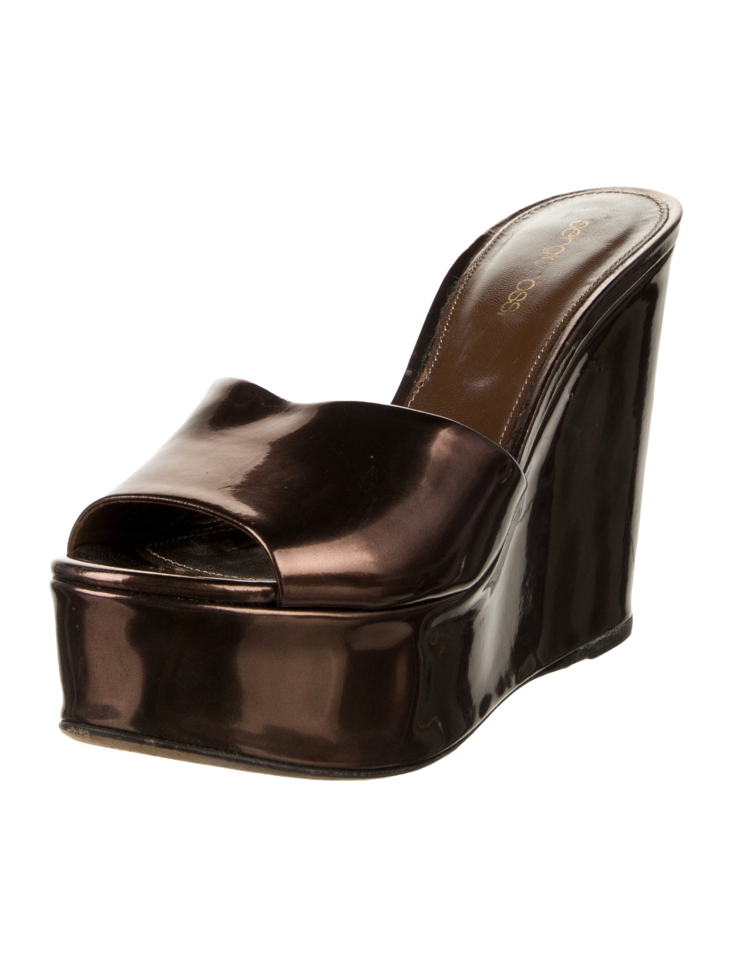 Sergio Rossi Leather Slides