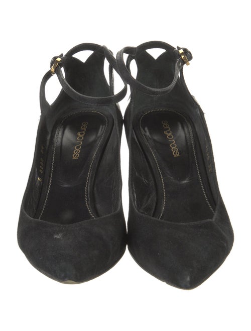 Sergio Rossi Suede Cutout Accent Sandals