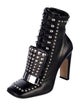 Sergio Rossi Leather Studded Accents Combat Boots