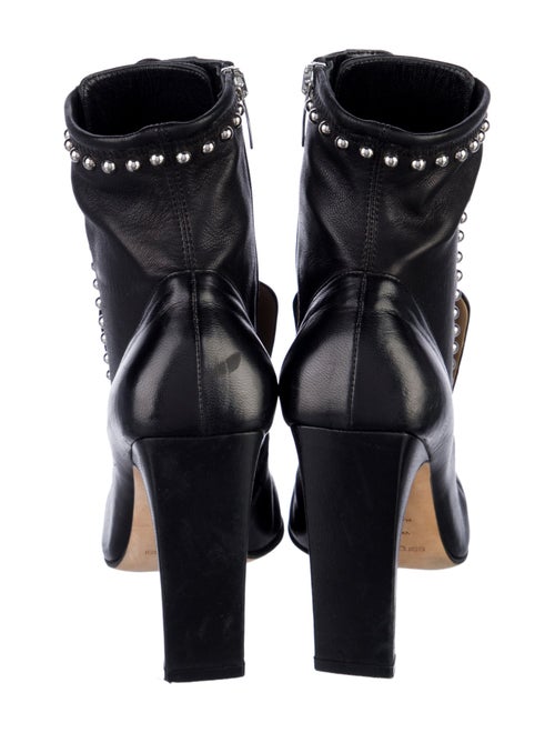 Sergio Rossi Leather Studded Accents Combat Boots