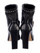 Sergio Rossi Leather Studded Accents Combat Boots