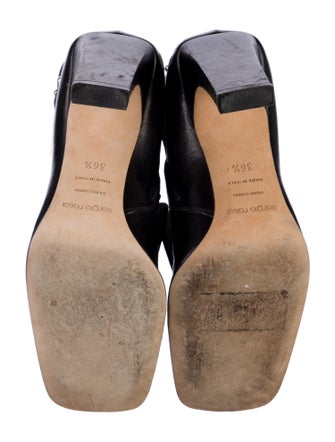 Sergio Rossi Leather Studded Accents Combat Boots