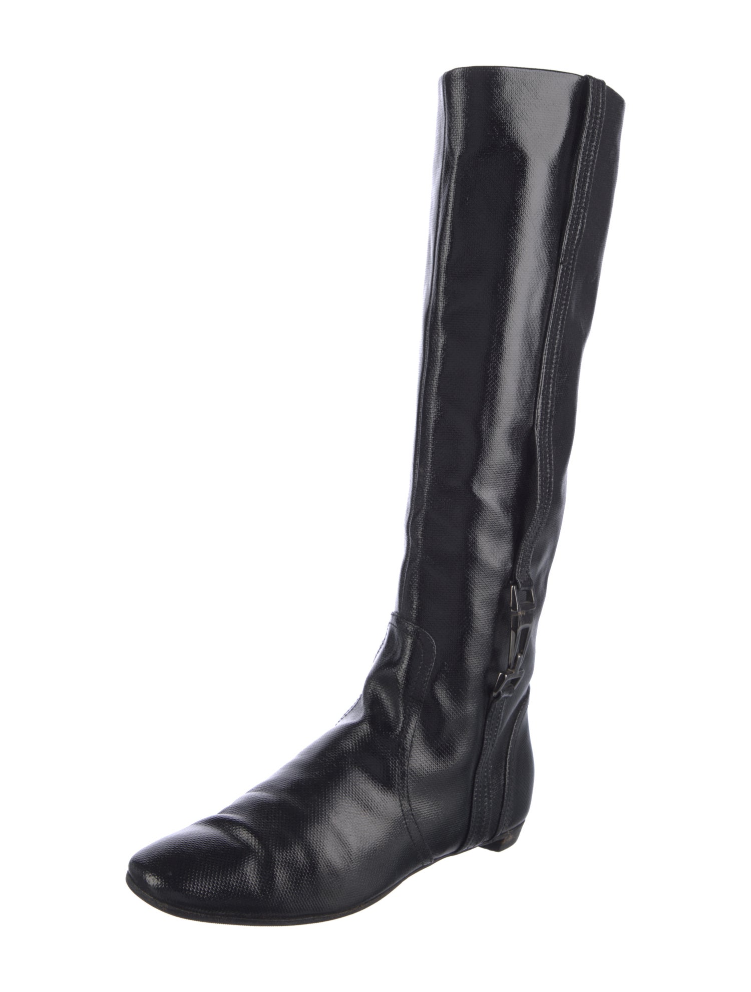 Sergio Rossi Patent Leather Riding Boots