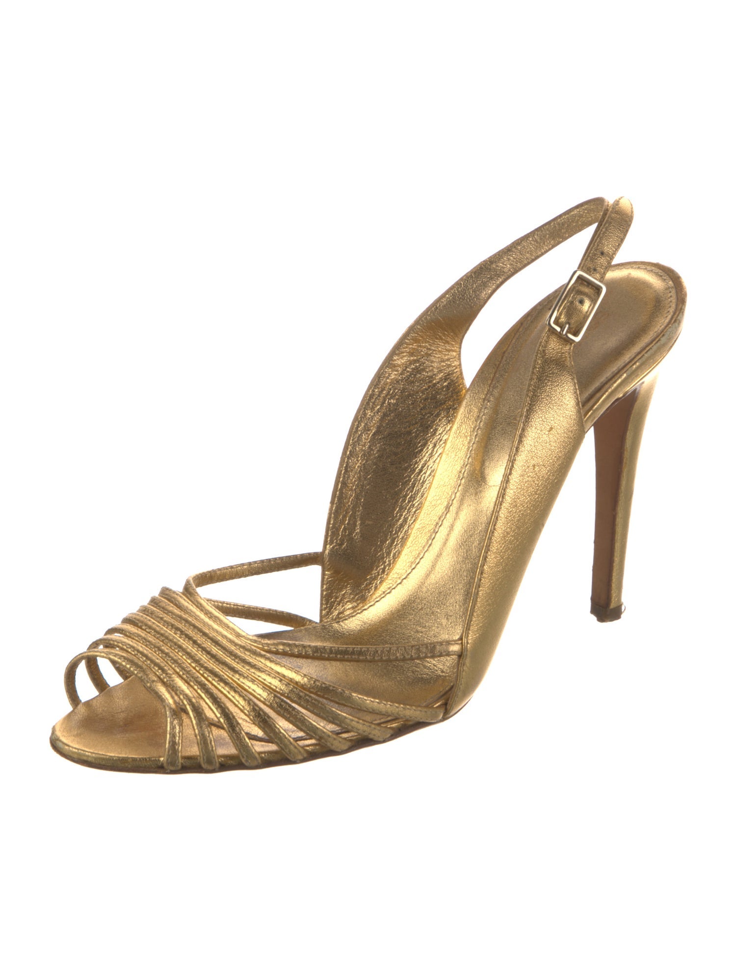 Sergio Rossi Leather Slingback Sandals