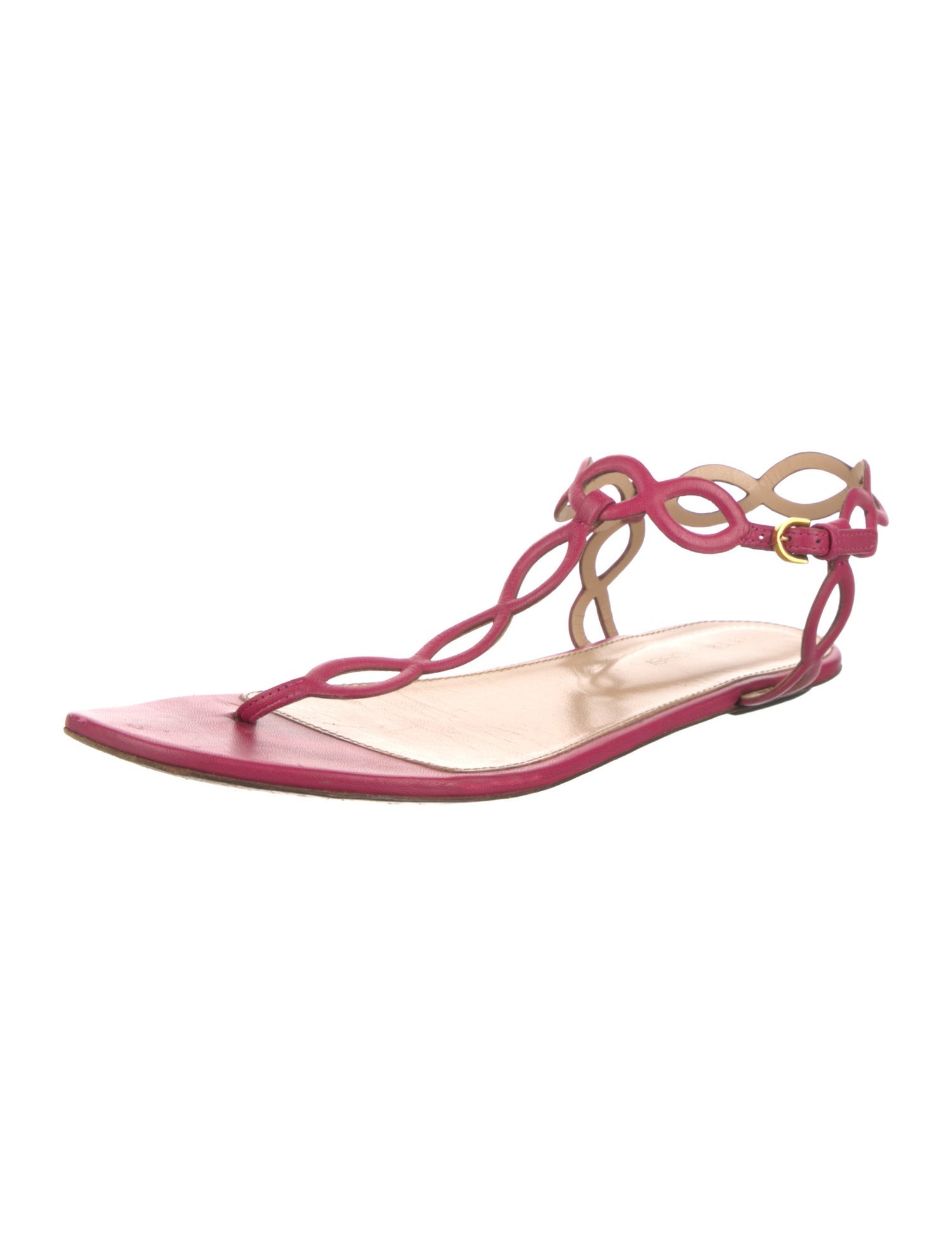 Sergio Rossi Leather T-Strap Sandals