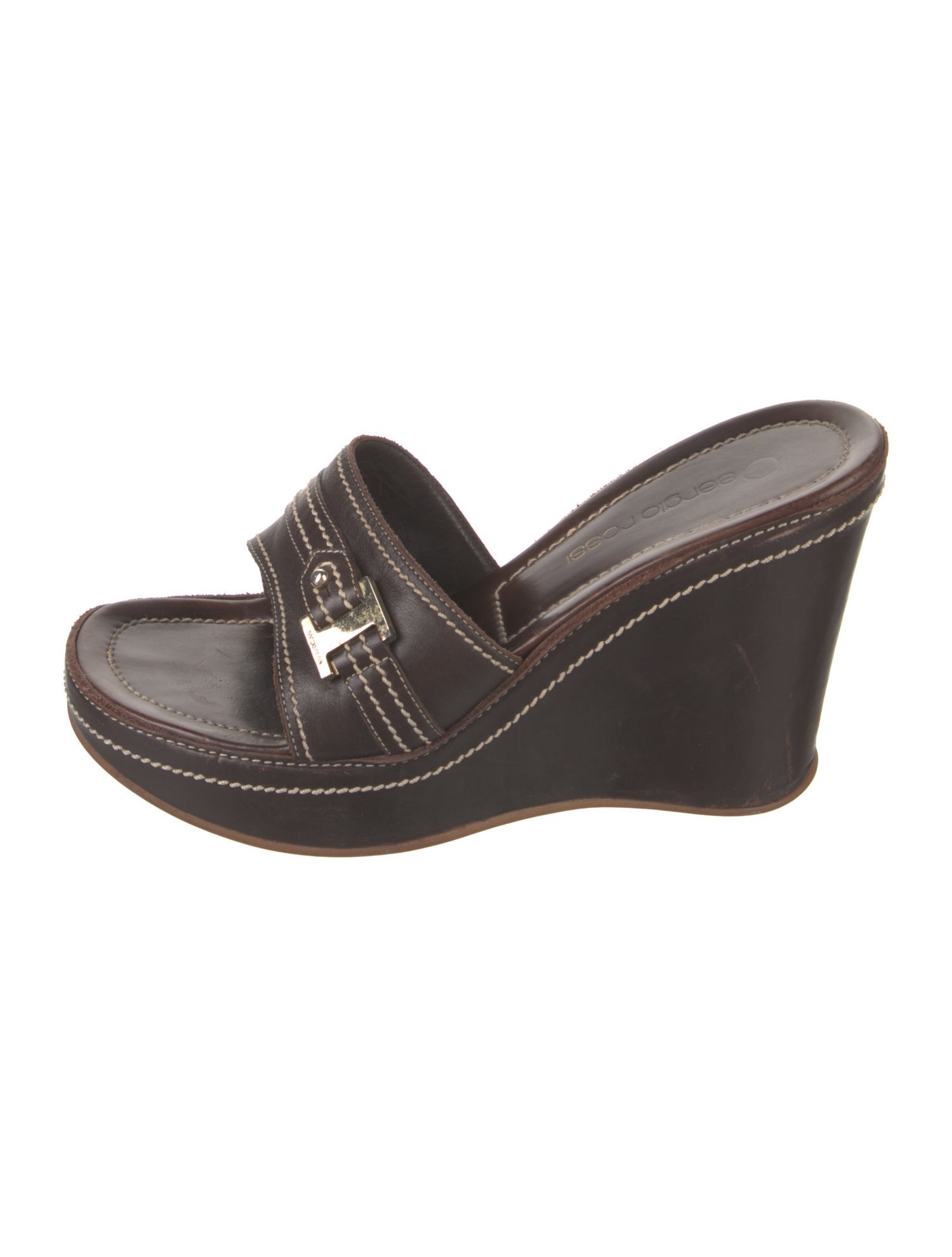 Sergio Rossi Leather Slides