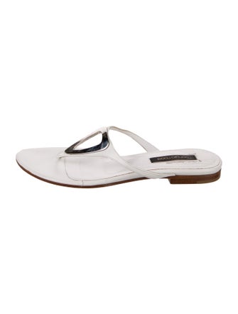 Sergio Rossi Leather Flip Flops