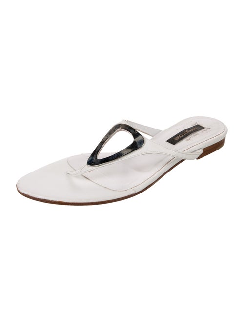 Sergio Rossi Leather Flip Flops