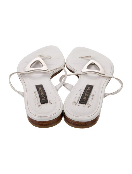 Sergio Rossi Leather Flip Flops