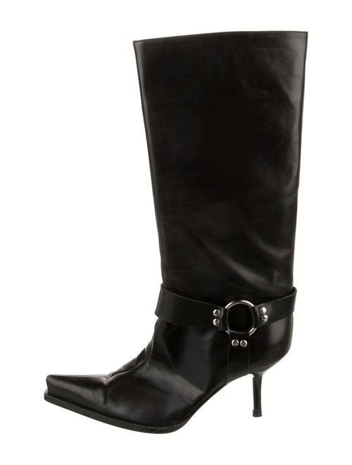 Sergio Rossi Leather Moto Boots