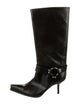 Sergio Rossi Leather Moto Boots