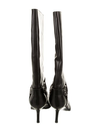 Sergio Rossi Leather Moto Boots