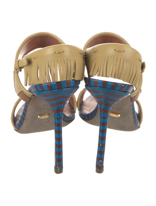 Sergio Rossi Leather Printed Slingback Sandals