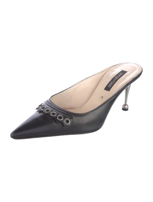 Sergio Rossi Leather Studded Accents Mules