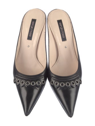 Sergio Rossi Leather Studded Accents Mules