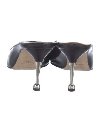 Sergio Rossi Leather Studded Accents Mules