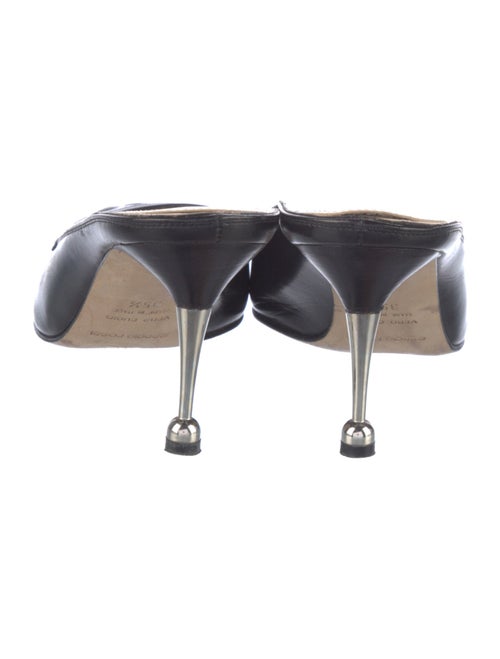 Sergio Rossi Leather Studded Accents Mules