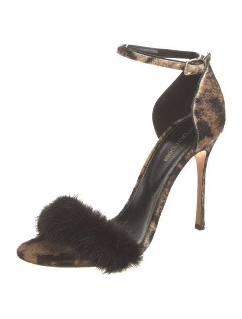 Sergio Rossi Ponyhair Animal Print Sandals