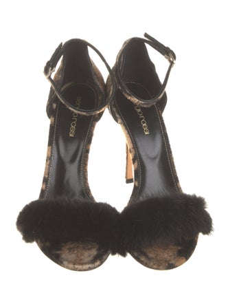 Sergio Rossi Ponyhair Animal Print Sandals
