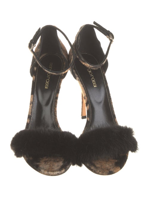 Sergio Rossi Ponyhair Animal Print Sandals