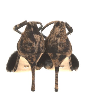 Sergio Rossi Ponyhair Animal Print Sandals